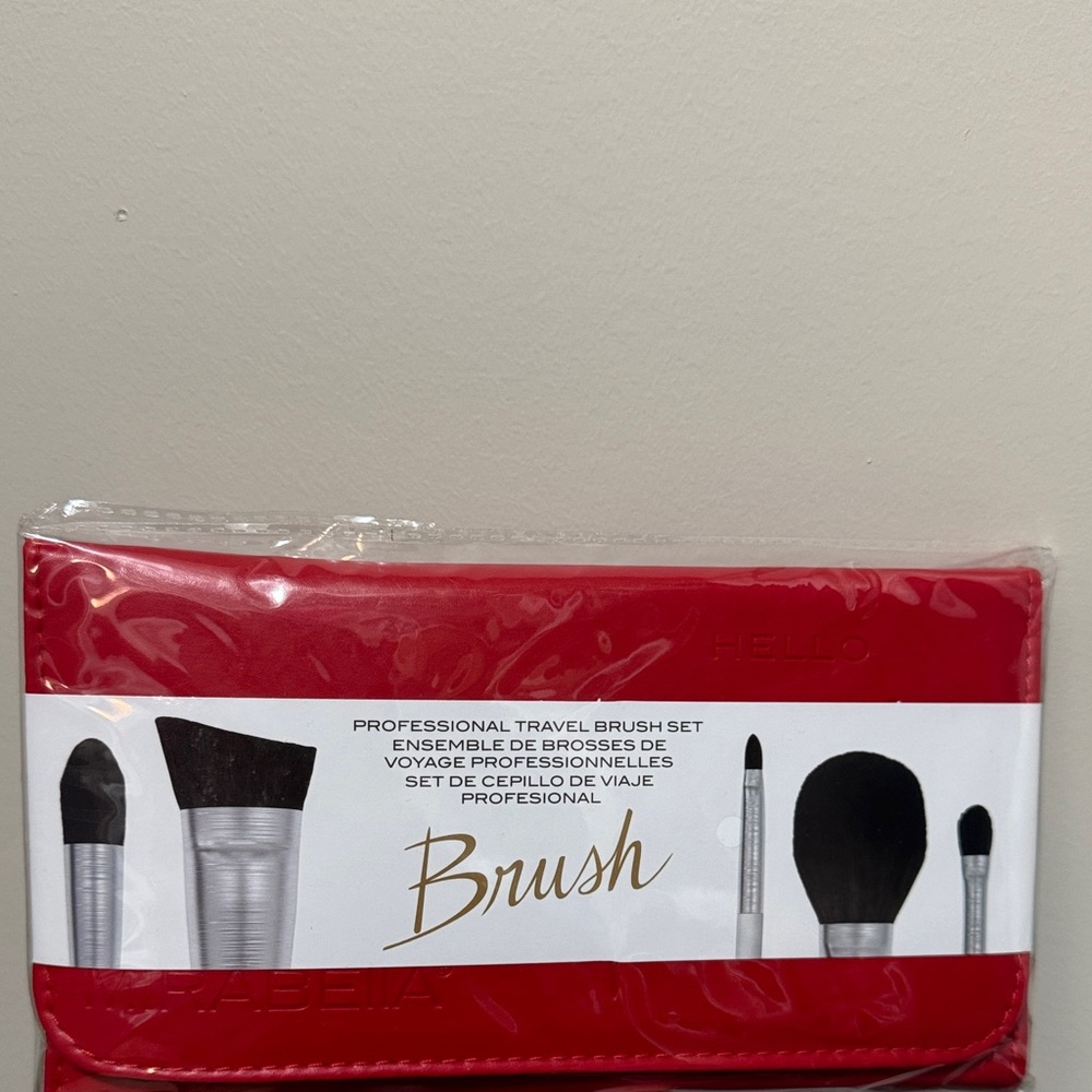 Red Professional Travel Brush Set